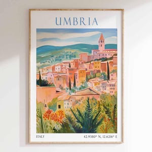Umbria Italy Poster, Umbria Art Print, Italian Countryside Print, Umbria Travel Decor, Italy Landscape Art