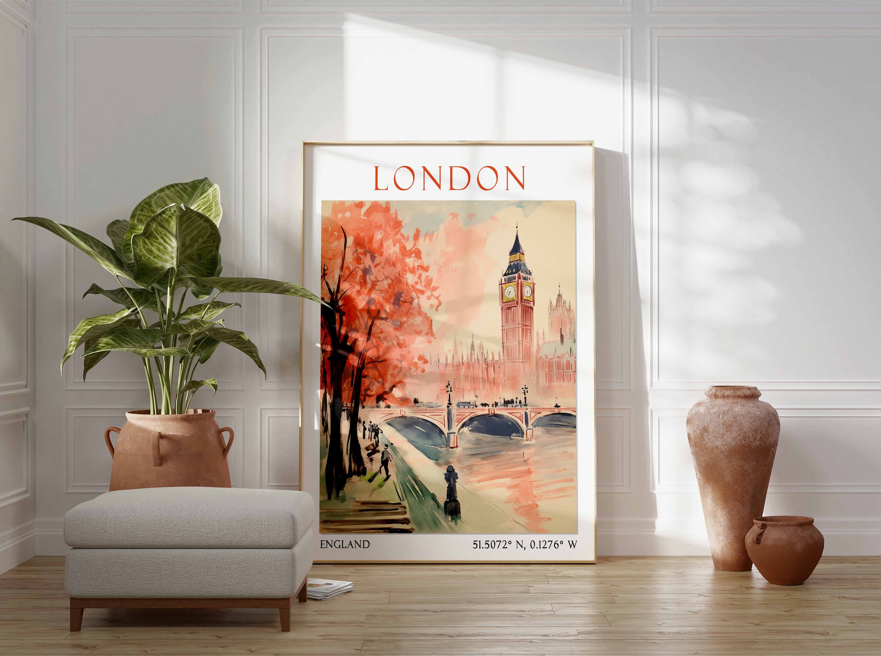 London Travel Print, London Travel Poster, United Kingdom Wall Art