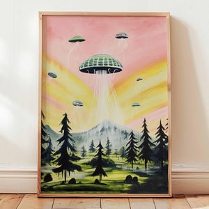 UFO Poster, Area 51 Print, Alien Wall Art, Sci-Fi Decor, UFO Alien Poster, Space Theme Artwork, UFO Alien Gift Idea