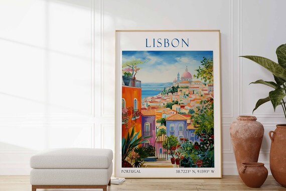 Lisbon Print, Vintage Lisbon Art, Lisbon Poster, Lisbon Photo, Lisbon Wall Decor, Portugal Print