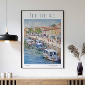 Cartel de Île de Ré, impresión vintage de Ile de Ré, arte de Ile de Ré, impresión de Ile de Ré, pintura de Ile de Ré, regalo de Ile de Ré, decoración del hogar de Ile de Ré