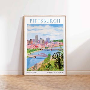 Pittsburgh Travel Print - Pittsburgh poster, Pennsylvania Wall Art, Pittsburgh Travel Art, Gift Pennsylvania Present