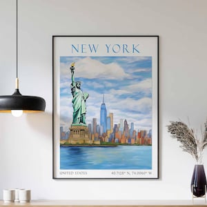 New York Print, Statua Wolności sztuka, plakat New York, kochanek New York, New York art, New York print travel, Travel Print