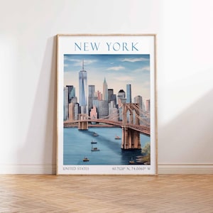 New York Print, brooklyn bridge art, plakat new york, kochanek z new yorku, sztuka z new yorku, wydruk z new yorku, wydruk z podróży z new yorku, wydruk z podróży
