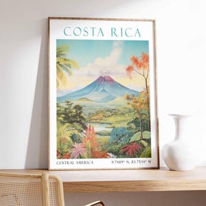 Costa Rica Travel Print, Central America Print, Home Decor, Wall Art, Birthday Gift, Costa Rica Travel Print, Costa Rica Poster