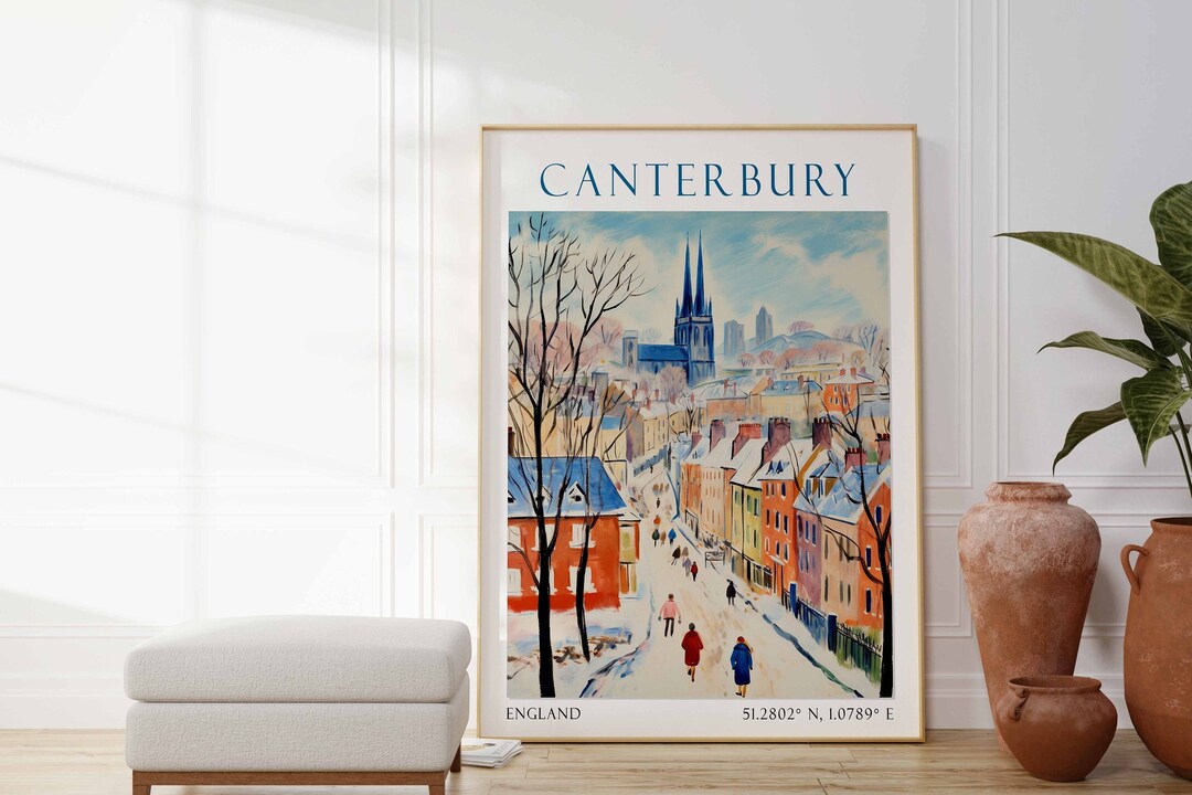 Canterbury Travel Print Wall Art Canterbury Wall Hanging Home Décor Canterbury Gift Art Lovers