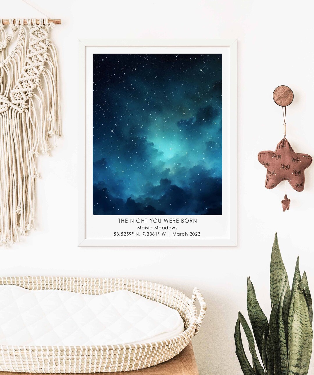 Custom Star Map Print, Night You Were Born, New Baby Star Map Gift ...