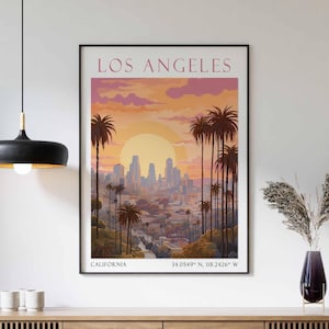 Los Angeles Travel Print, Los Angeles Travel Poster, California Wall Art, California Travel Decor, Los Angeles Travel Gift, American Poster