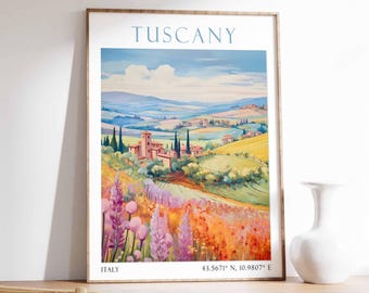 Tuscany Print, Italy Wall Art, Tuscany Landscape, Tuscany Art Print, Italian Art, Tuscany Art Print, Italy Decor, Europe Print, Travel Gift