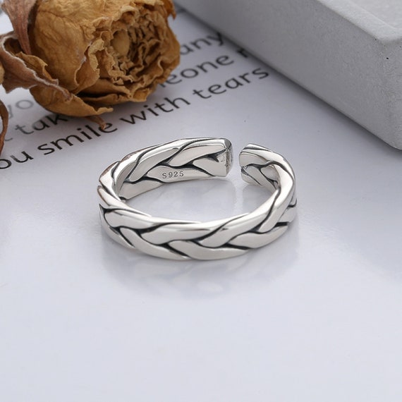 Vintage Style S925 Sterling Silver Pure Hand-wove… - image 1