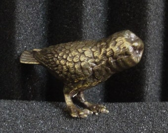 Vintage Style Solid Brass Owl Animal Bird Statue for Home Garden Decor