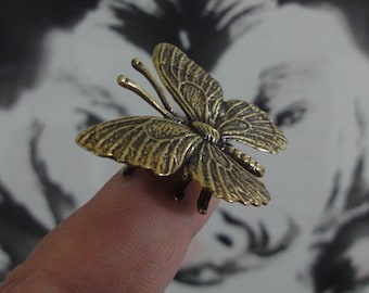 Vintage Style Solid Brass Copper Cool Butterfly Animal Figurine Statue
