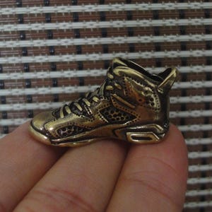 Vintage Style Solid Brass Copper Sport Shoe Statue Pendant Keyring