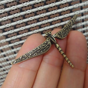Vintage Style Solid Brass Small Dragonfly Figurine Statue for Home Garden Decor