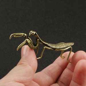 Vintage Style Solid Brass Copper Mantis Insect Statue Home Ornament