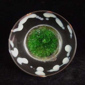 Old Chinese "JiZhou" Kiln Black with White and Green Glazes Porcelain Cup