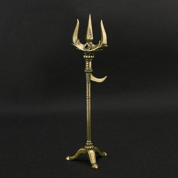 Vintage Style Solid Brass Copper Neptune Harpoon Sea King Fish Fork Statue