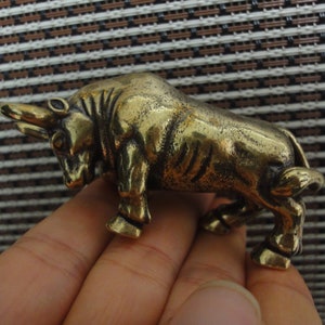 Vintage Style Solid Brass Pure Copper Strong Spanish Bull Statue for Home Decor