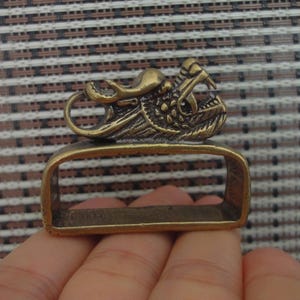 Vintage Style Solid Brass Copper Cool Dragon Head Statue Men Belt Buckle