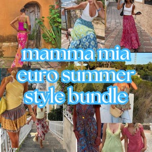 mamma mia euro summer aesthetic style bundle | thrifted mystery clothes and accessories | custom personal style | colorful y2k floral