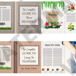 A Set of 4 Printable Miniature Dollhouse Flower Books and 18 Various ...