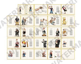 POPEYE AND FRIENDS - A Printable Miniature Illustrated Wiki Book