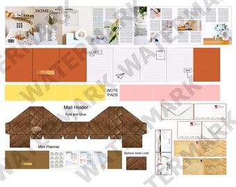 ASSORTED JUNKS - Printable Miniature Assorted Journals, One Magazine, Notepads, Mail, and Mail Holder 1:6 scale