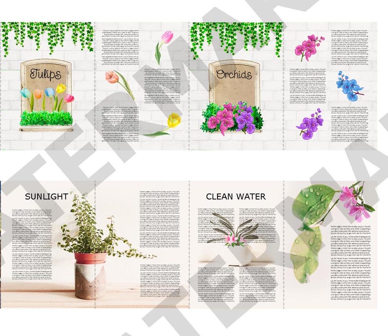 A Set of 4 Printable Miniature Dollhouse Flower Books and 18 Various ...