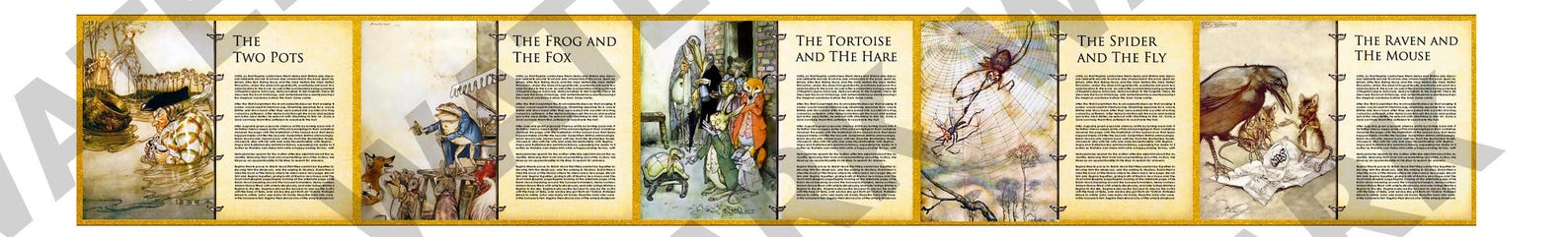 AESOP'S FABLES - A Printable Miniature Illustrated Book With Sleeve and ...