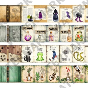WITCHY BOOKS - A set of 4 Printable Miniature Halloween (Witch-Themed) Books