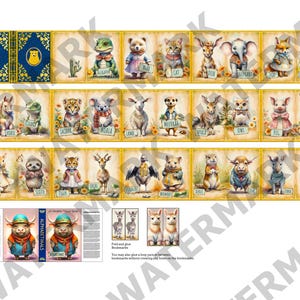ALPHABETIMALS - A Printable Miniature Illustrated Book with Sleeve and Bookmarks