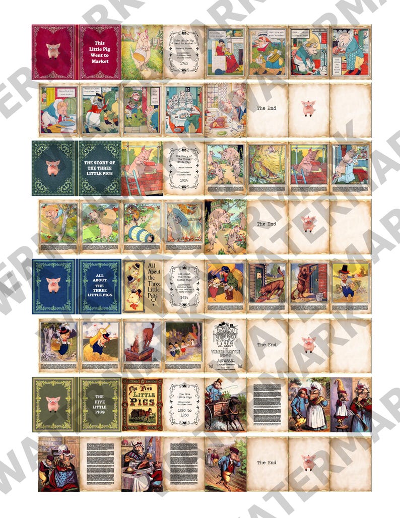 Pig Chapter Book CLASSIC PIG STORIES - A Set of 4 Printable Miniature Books - Etsy