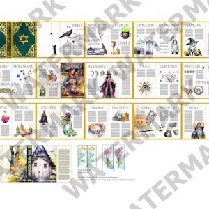 THE WITCHIONARY - A Printable Miniature Illustrated Book with Sleeve and Bookmarks