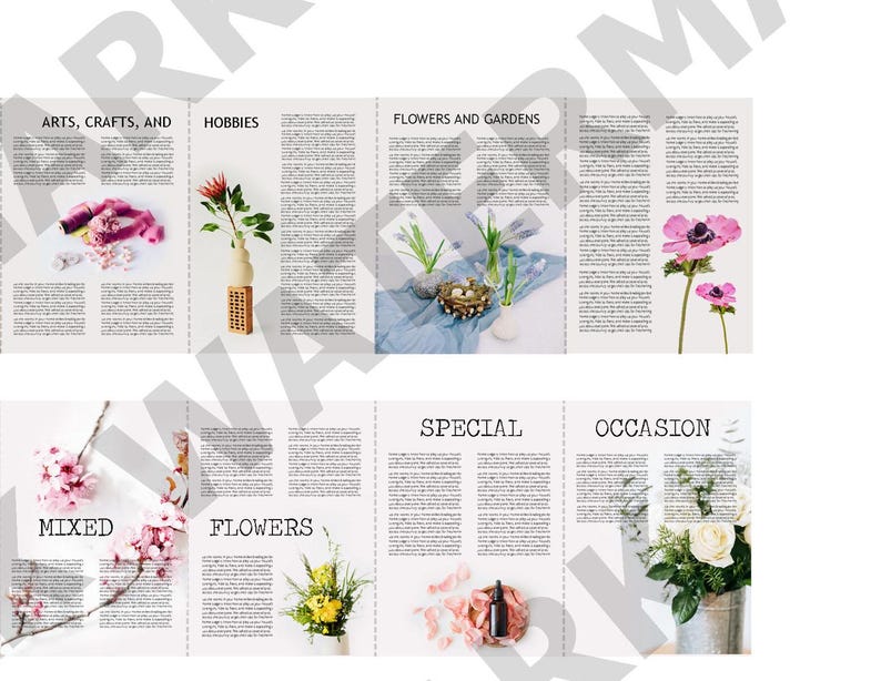 A Set of 4 Printable Miniature Dollhouse Flower Books and 18 Various ...