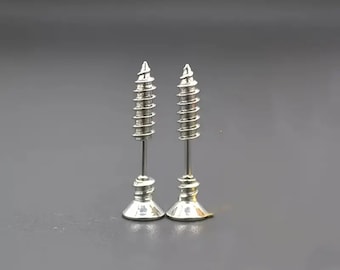 Stainless Steel Screw Stud Earrings