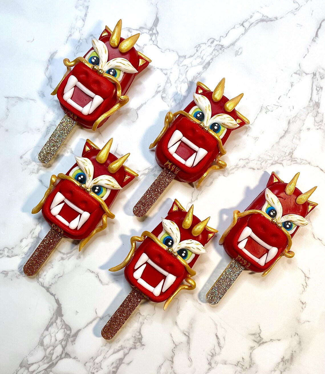 Dragon Cakesicle Chinese New Year Red Dragon Cakesicles Chinese Dragon