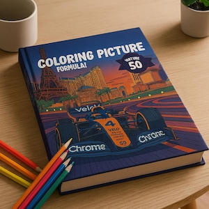 Formula 1 Coloring Book 2025: F1 Drivers & Cars (Digital Download)