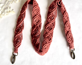 Macrame Bag Strap (Sienna) / Camera Strap / Purse Strap / Crossbody Strap
