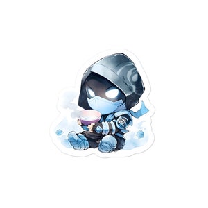 Cute Sub-Zero Mortal Kombat Sticker, unique video game sticker, gaming sticker