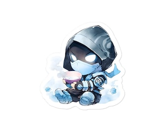 Cute Sub-Zero Mortal Kombat Sticker, unique video game sticker, gaming sticker