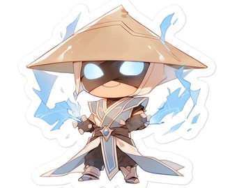 Cute Raiden Mortal Kombat Sticker, unique video game sticker, gaming sticker