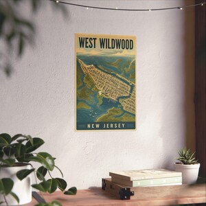 West Wildwood Map Poster | Vintage Jersey Shore Coastal Wall Art Print image 5