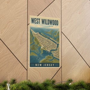 West Wildwood Map Poster | Vintage Jersey Shore Coastal Wall Art Print image 6