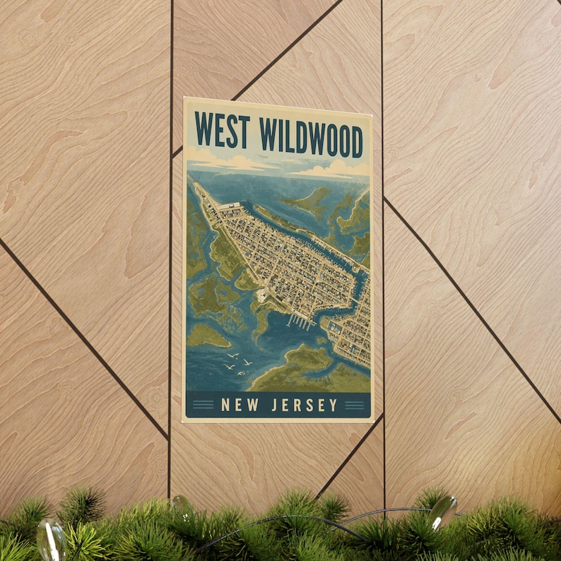 West Wildwood Map Poster | Vintage Jersey Shore Coastal Wall Art Print image 6
