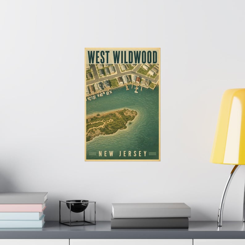West Wildwood NJ Poster | Vintage Jersey Shore Bayfront Art Print image 3