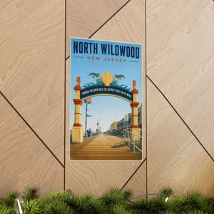 North Wildwood Boardwalk Arch Druck | Vintage Jersey Shore Kunst Bild 6
