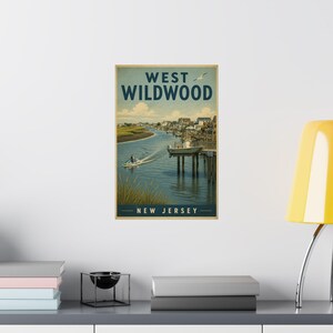 West Wildwood NJ Poster | Vintage Jersey Shore Back Bay Waterfront Print image 3