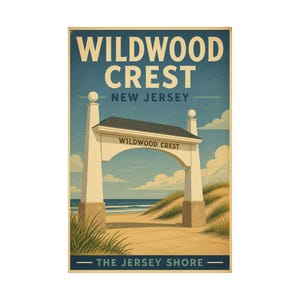 Wildwood Crest NJ Archway Print | Vintage Jersey Shore Beach Art (Poster) image 2