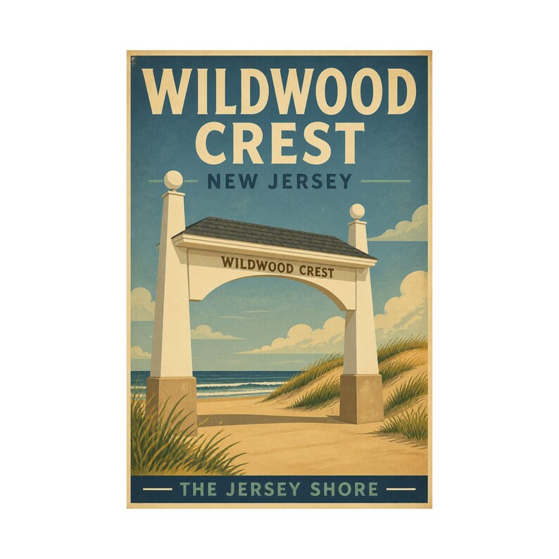 Wildwood Crest NJ Archway Print | Vintage Jersey Shore Beach Art (Poster) image 2