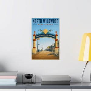North Wildwood Boardwalk Arch Druck | Vintage Jersey Shore Kunst Bild 3